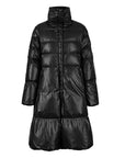 Loose A-Line Black Long Down Jacket