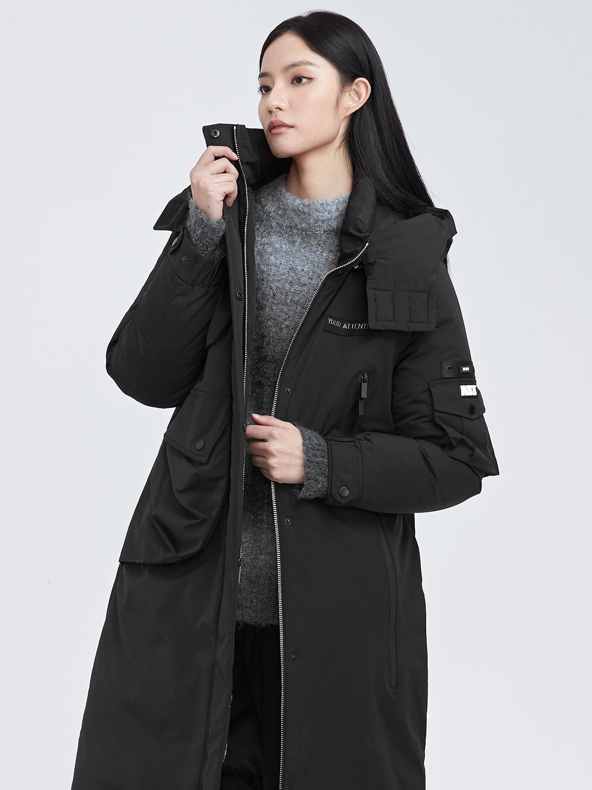 Hooded Pocket Detailed Down Coat