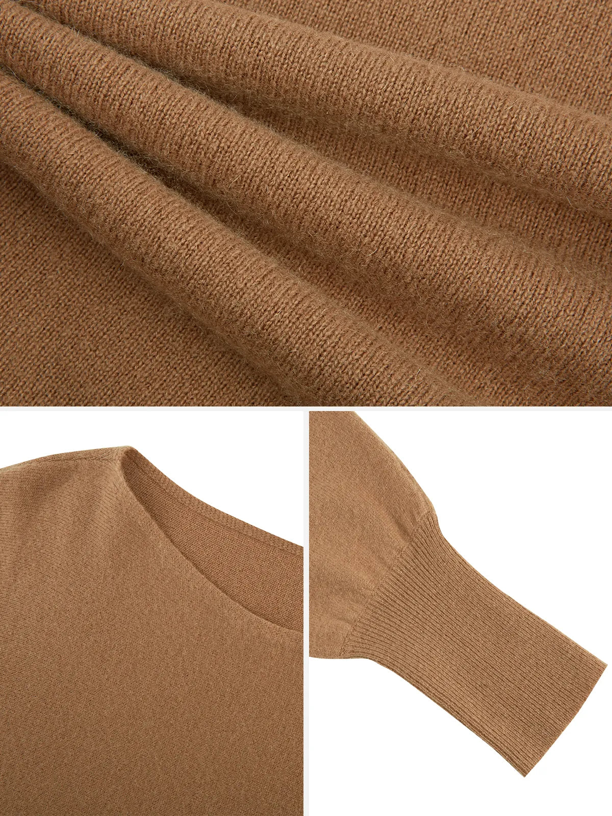  Embrace both fashion and comfort with this solid color cashmere sweater, designed with trendy batwing sleeves and a shorter length for a cozy and stylish winter ensemble.