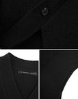 Unique style of black knit vest with distinctive design