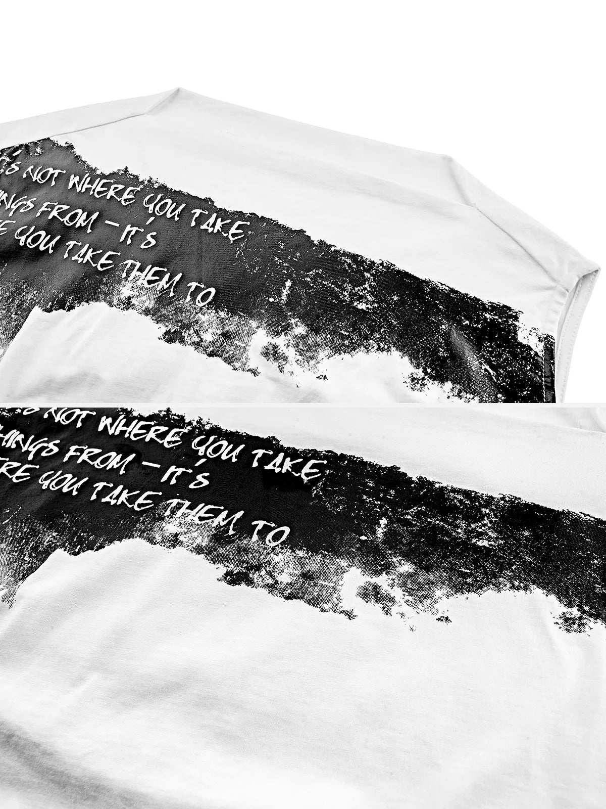Artistic Print Sleeveless T-Shirt