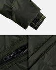 Contrasting Plaid Stitching Short Down Jacket
