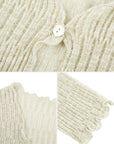 V-neck Texture Cardigan Sweater