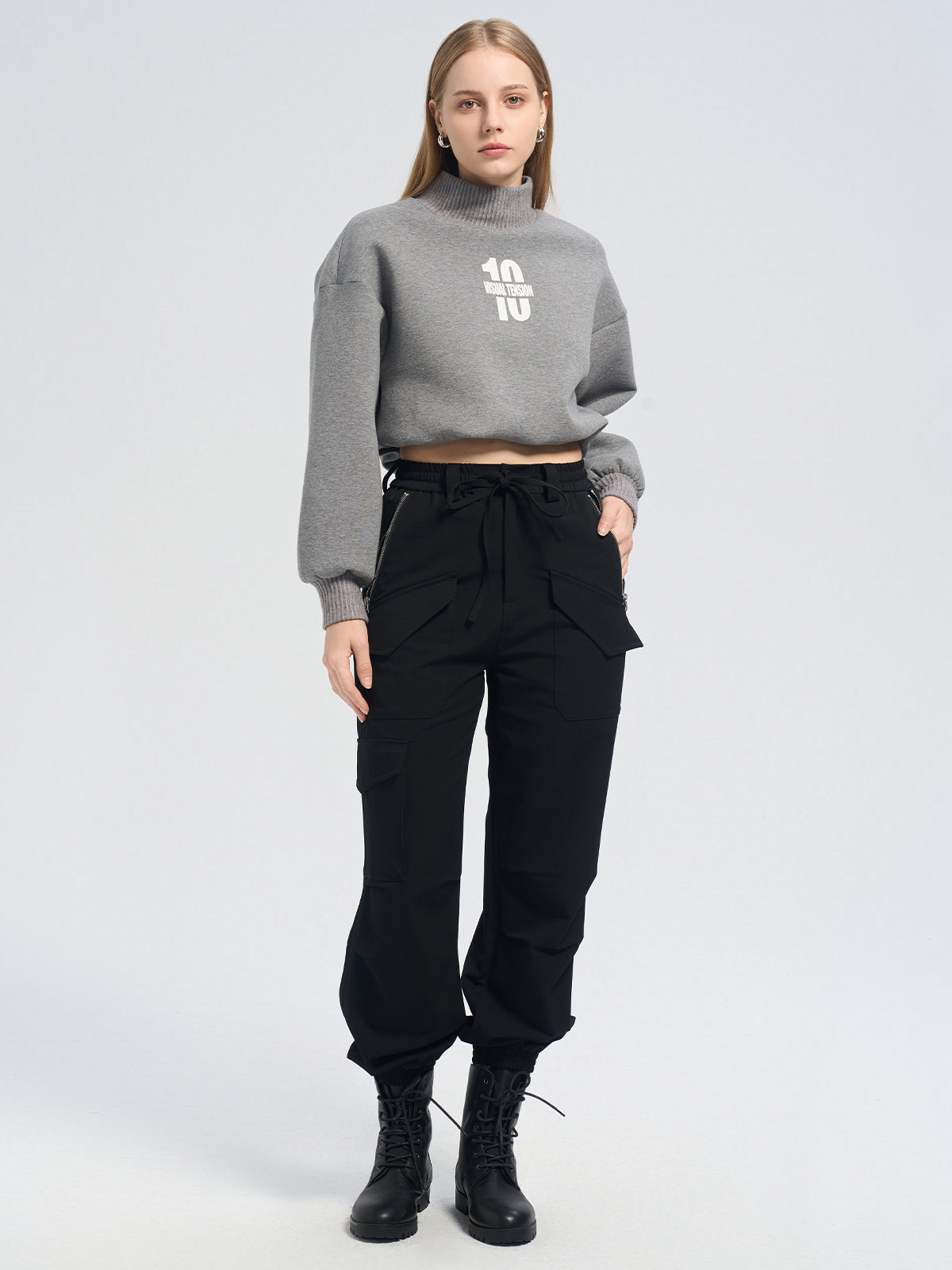 Drawstring Waist Cargo Pants