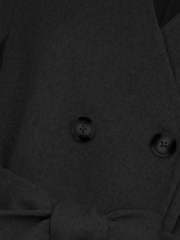 Conjunto de lana de dos piezas con capa de abrigo corto