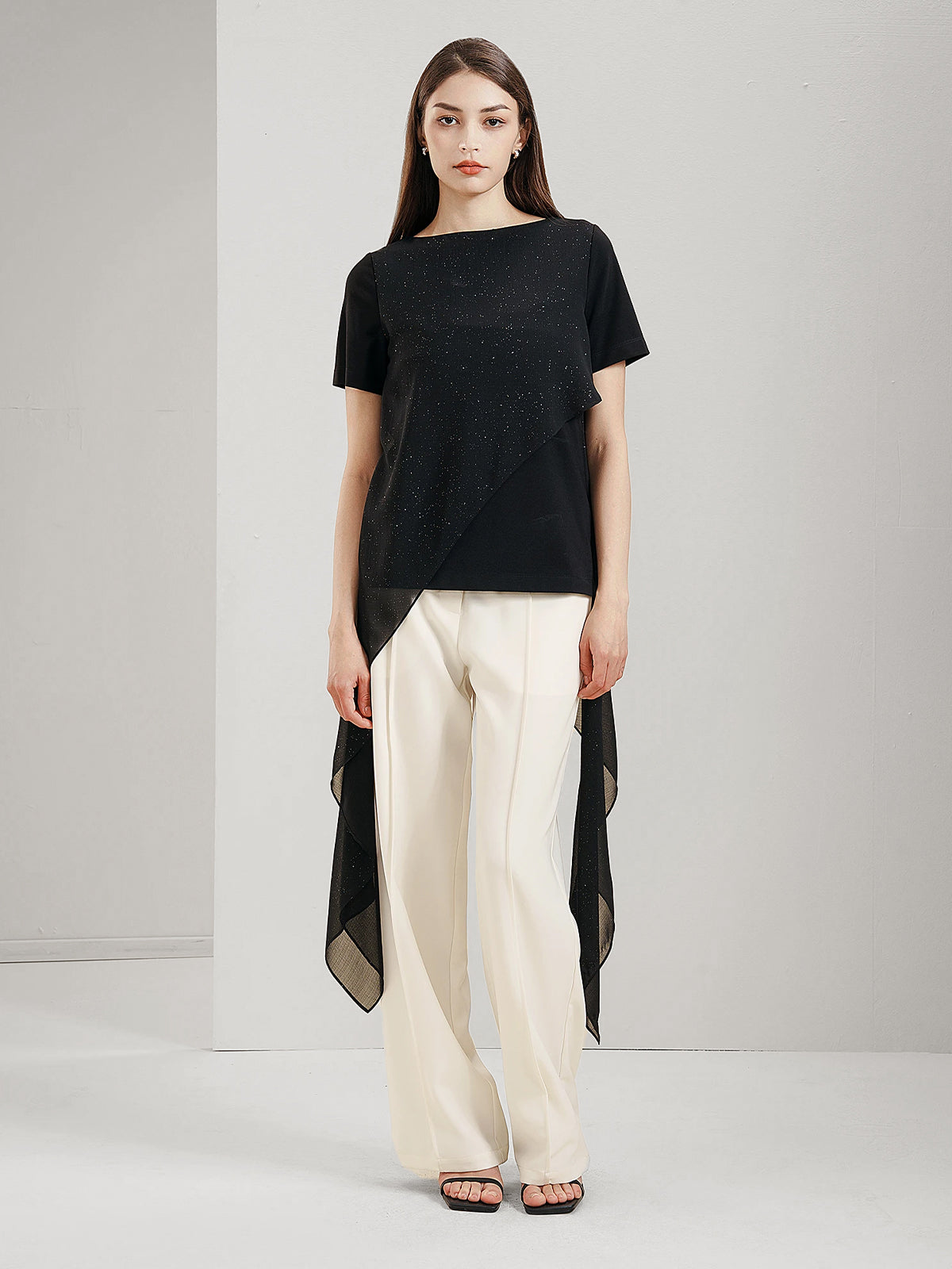 Asymmetrical Sequin T-Shirt