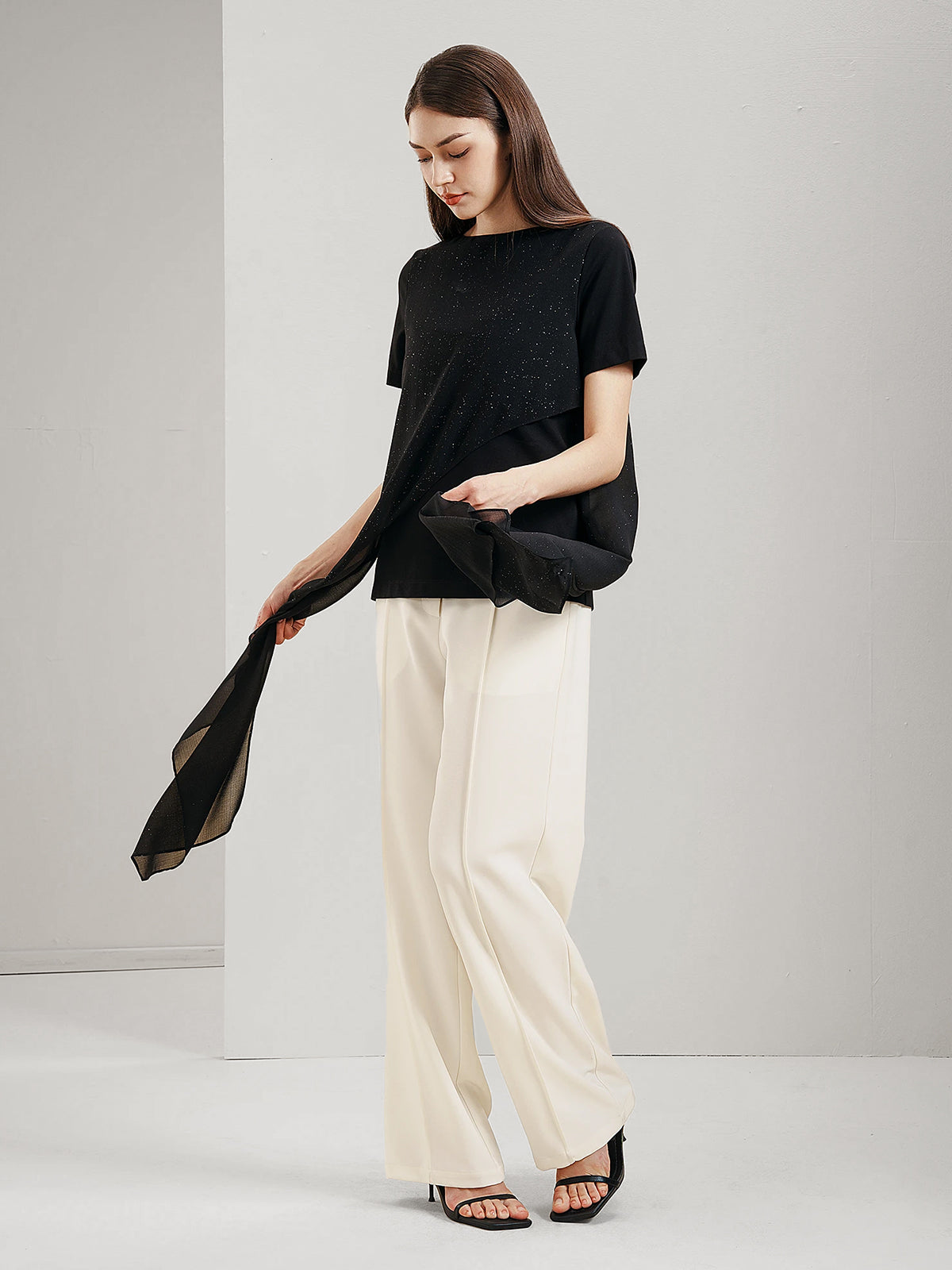 Asymmetrical Sequin T-Shirt