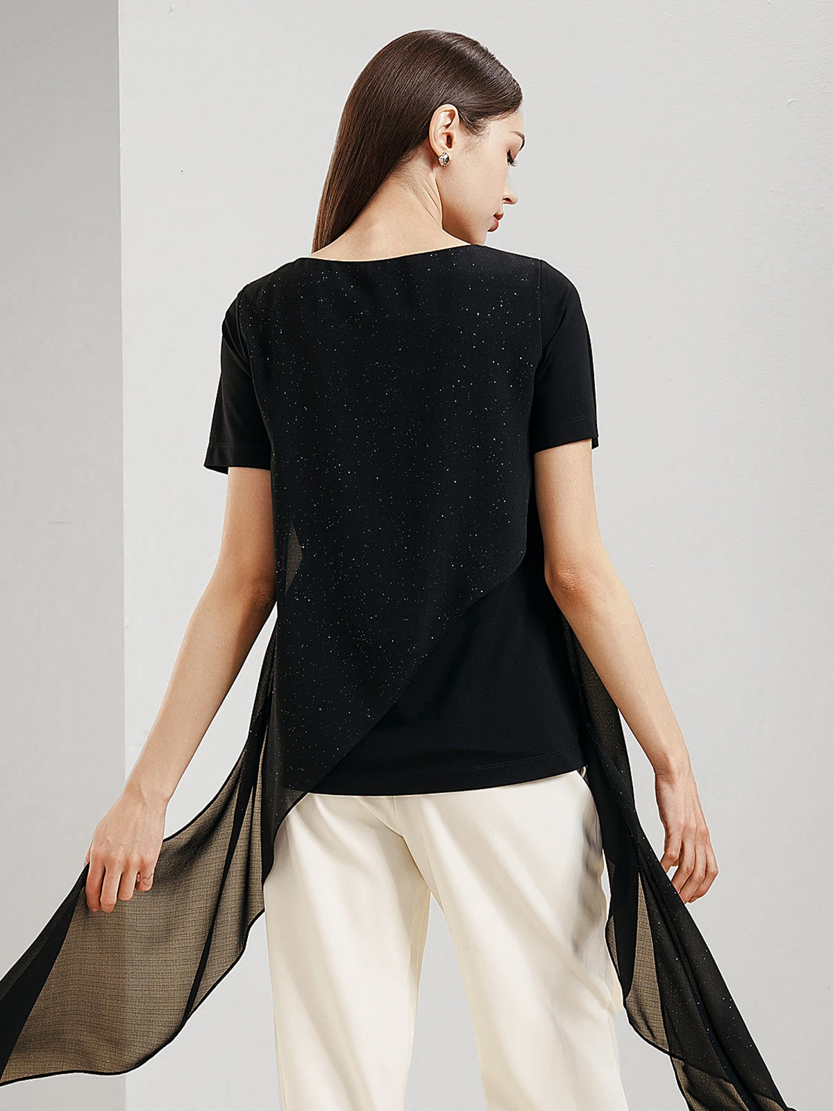 Asymmetrical Sequin T-Shirt