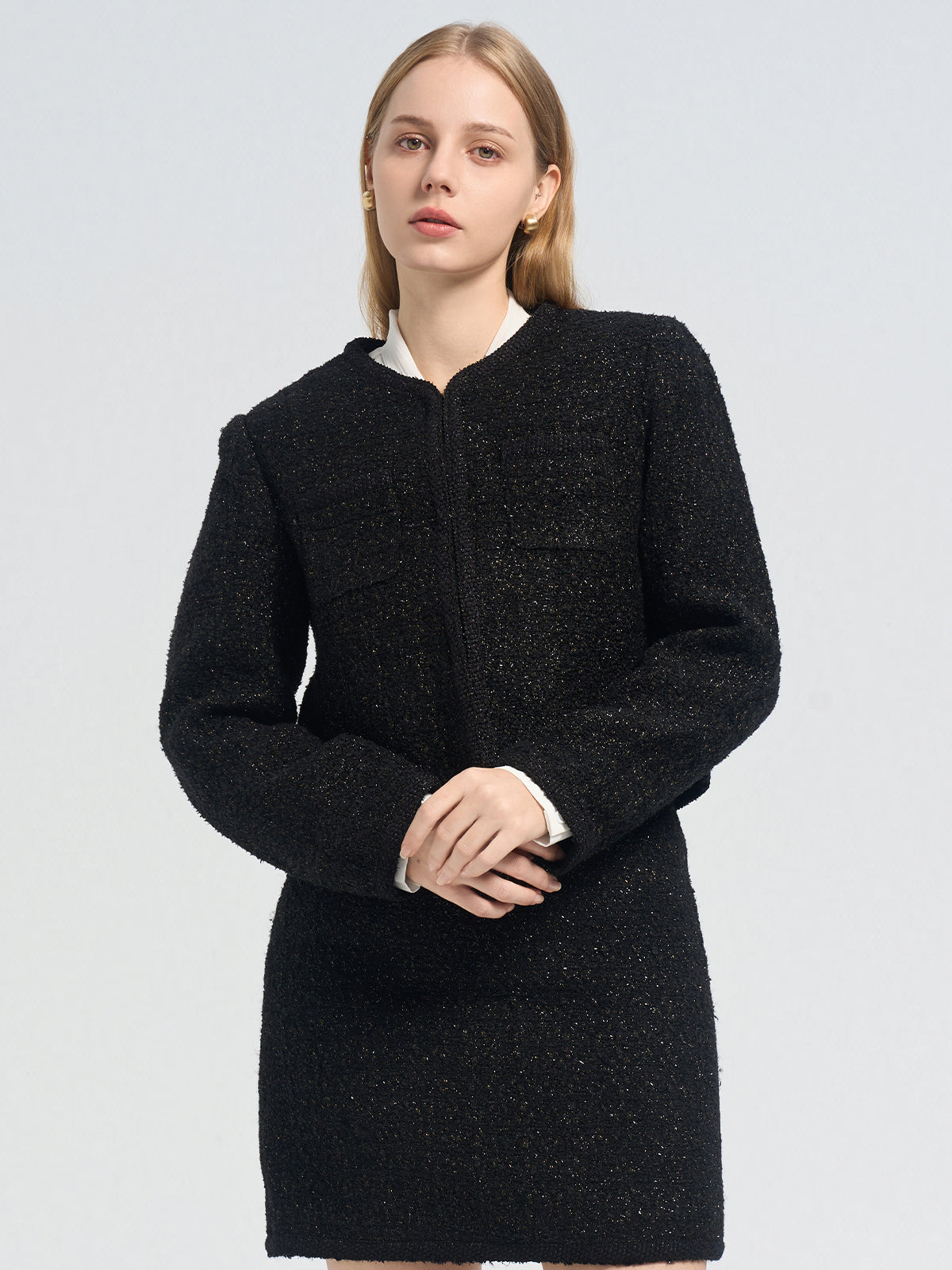 Crop Sparkle Tweed Jacket