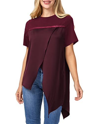 PU Strap Irregular Split Hem T-Shirt