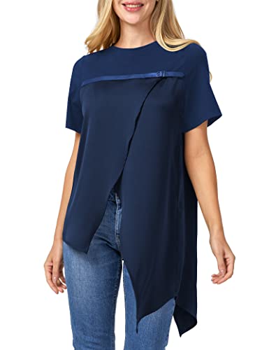PU Strap Irregular Split Hem T-Shirt