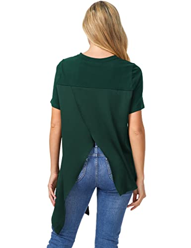 PU Strap Irregular Split Hem T-Shirt