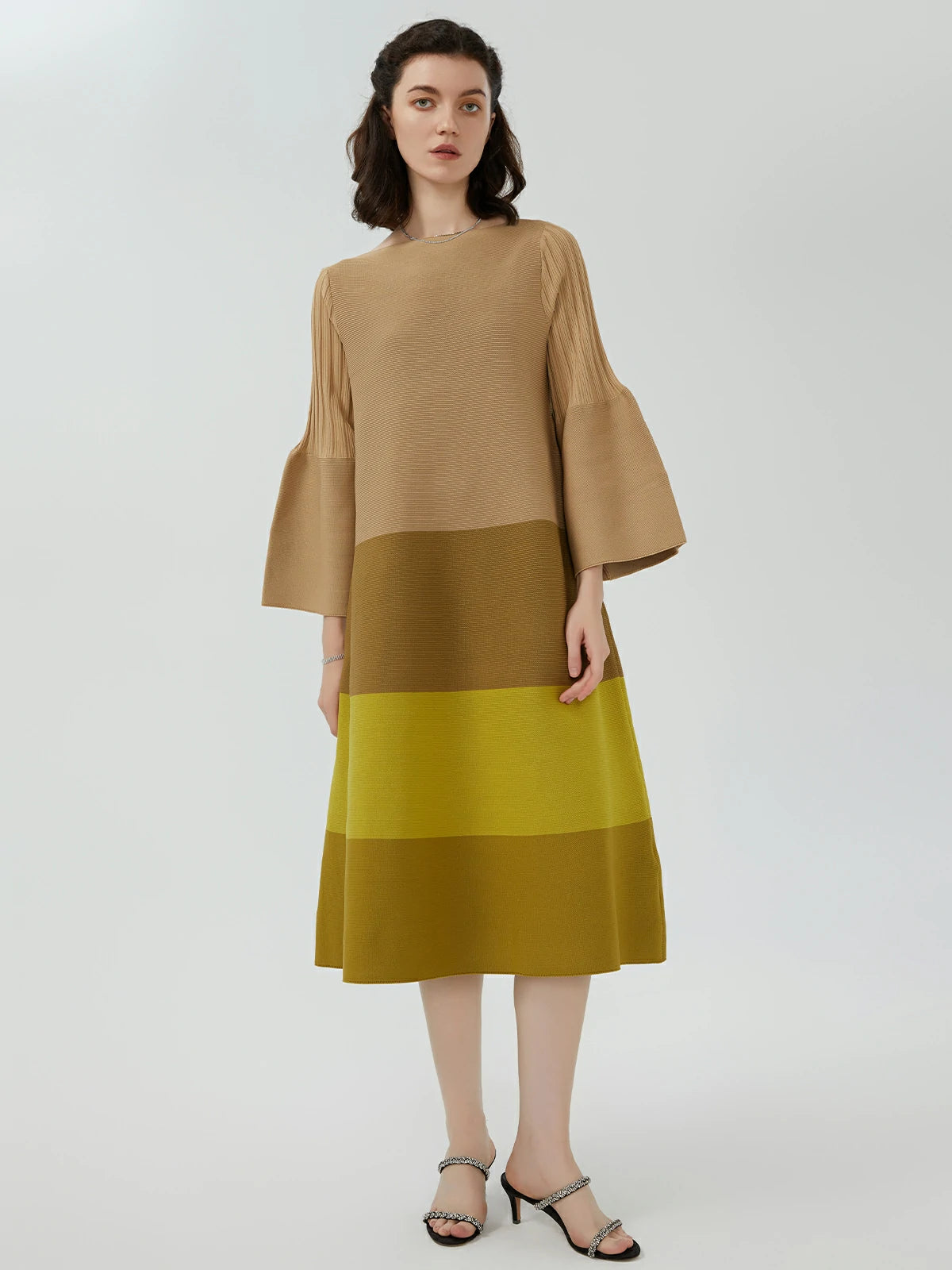 Trumpet Sleeve Loose Sweater Dress