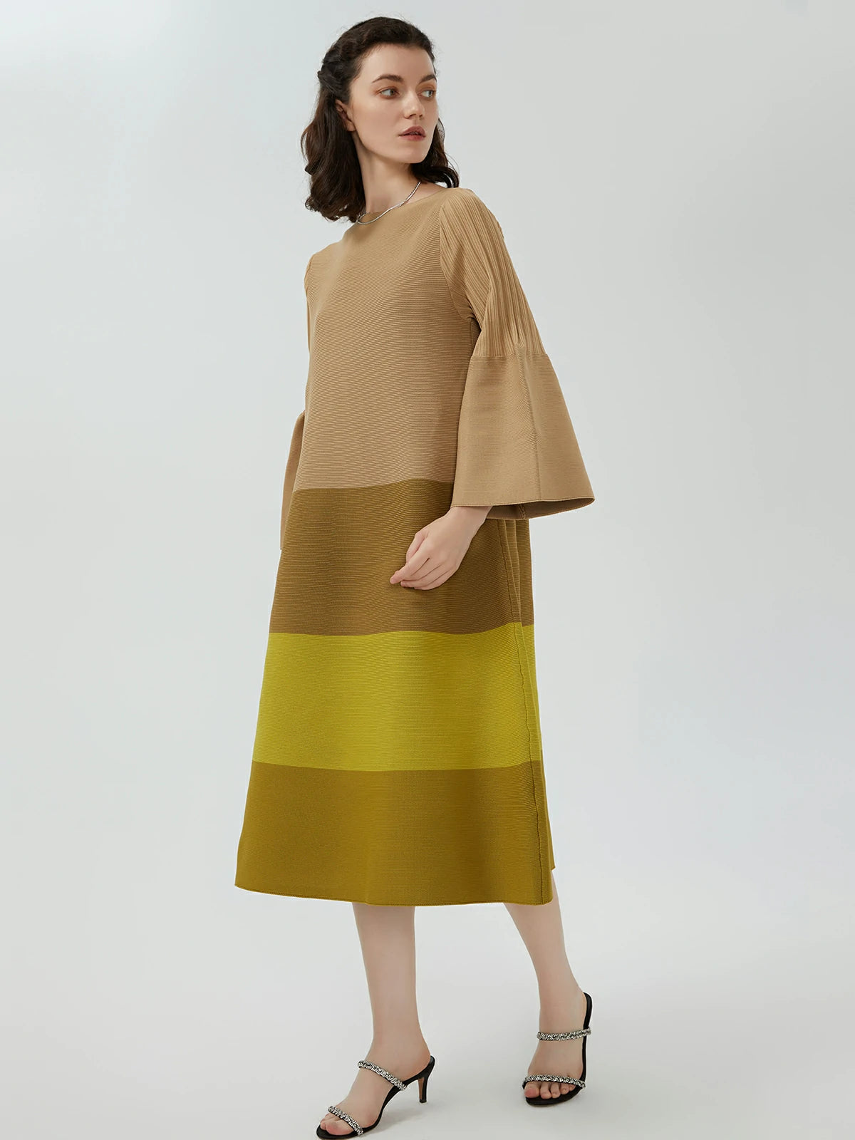 Trumpet Sleeve Loose Sweater Dress