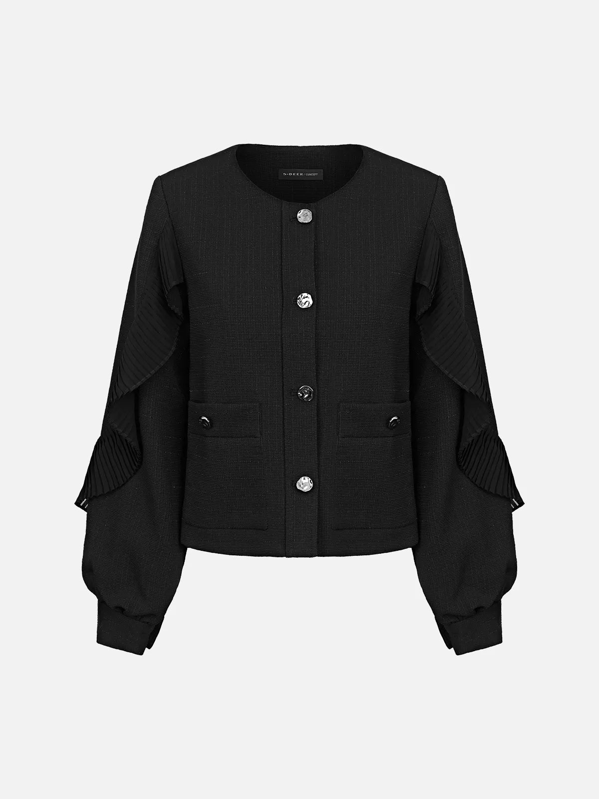 Ruffle Lantern Sleeve Short Jacket