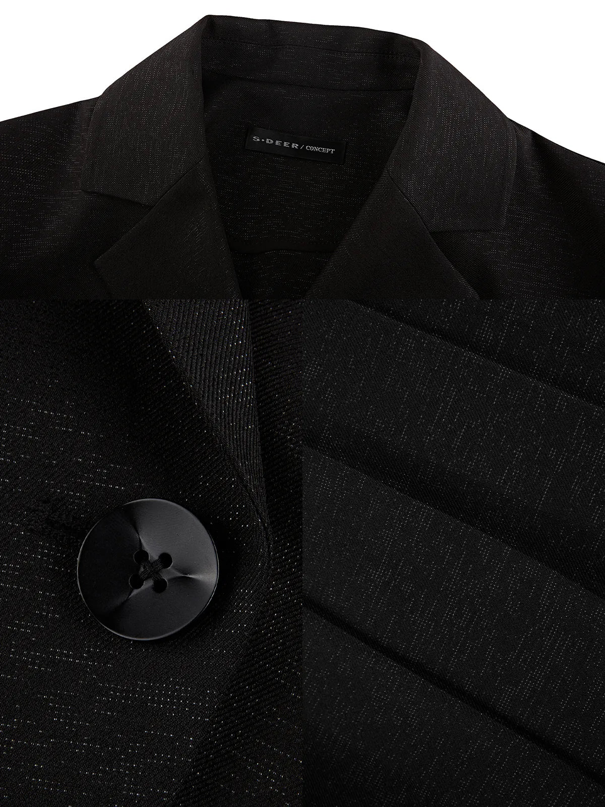Blazer-Kragen-Plissee-Kurzrock-Anzug