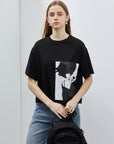 Anime Print Loose Cropped T-shirt