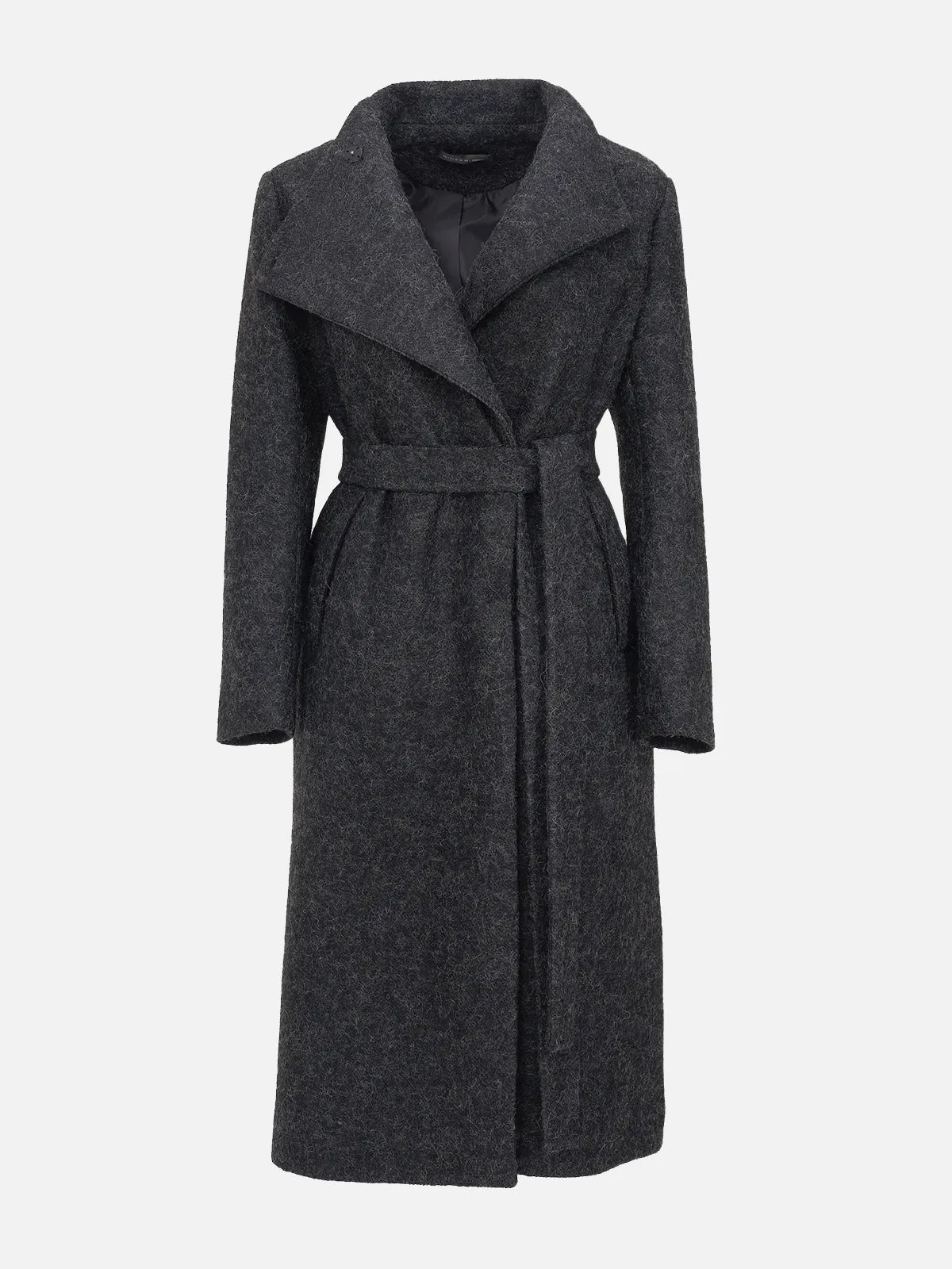 Lapel Single-Breasted Wool Coat – S·DEER