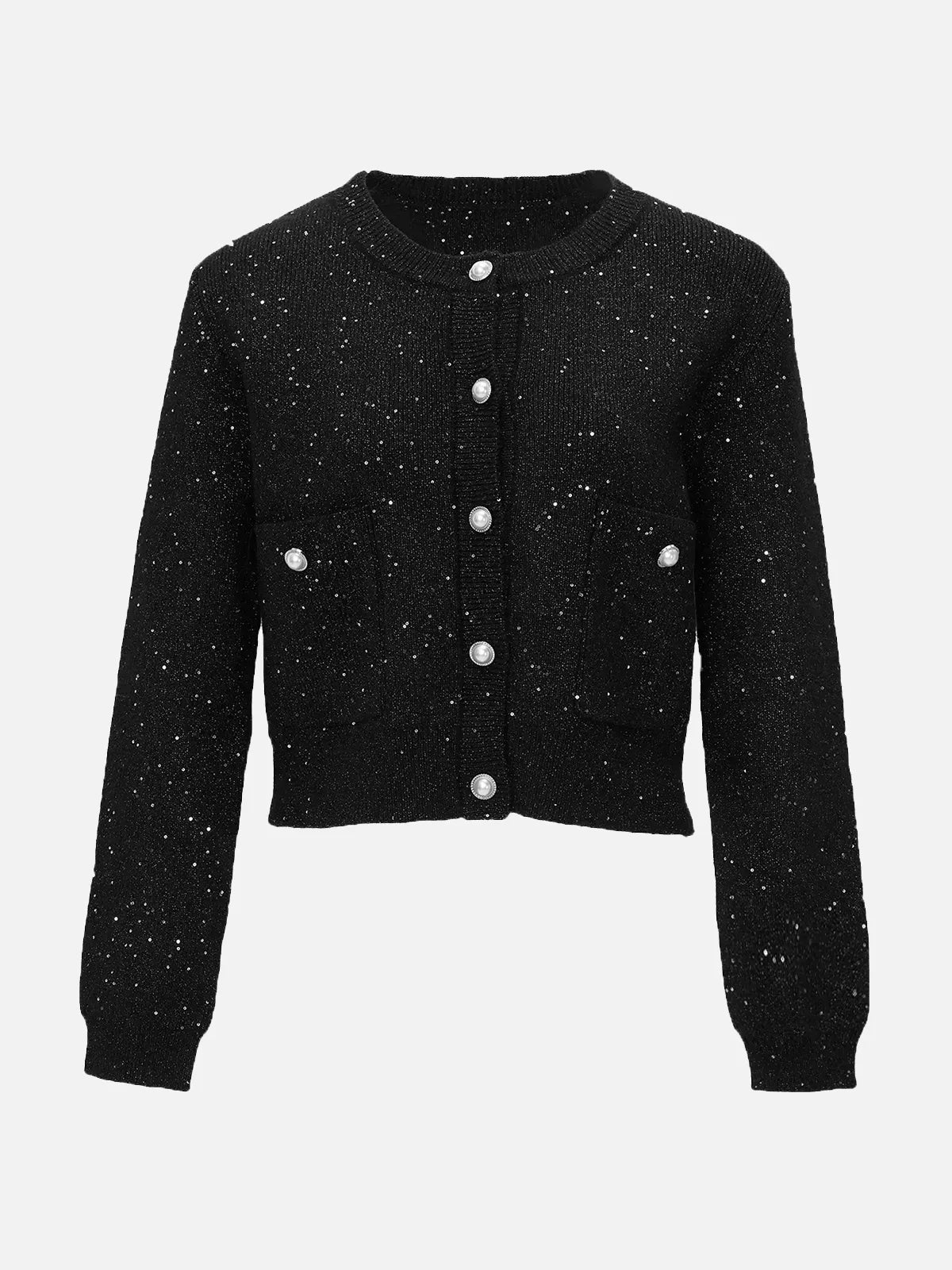 Noir Sequins Sweater Cardigan