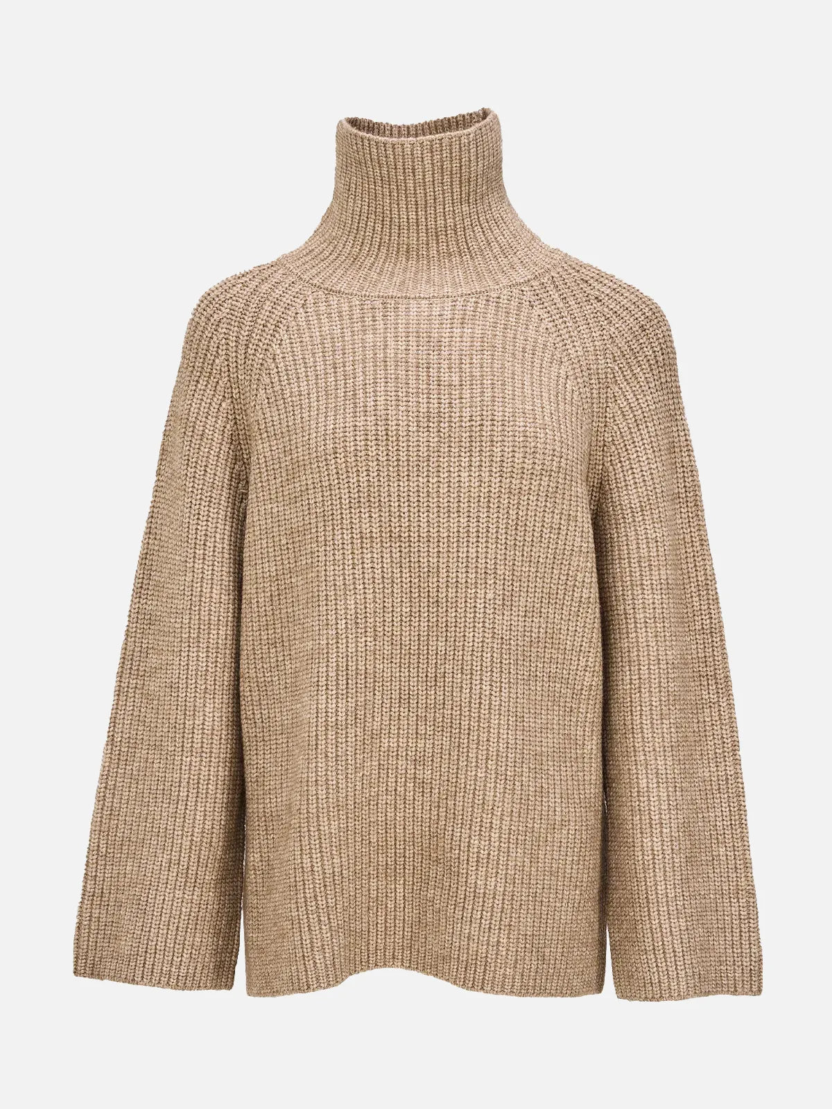 High-neck Loose Fit Ribbed Sweater