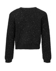 Versatile and glamorous black knitwear with intricate detailing for a stylish look