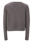 Casual and chic short wool sweater with a classic round neck