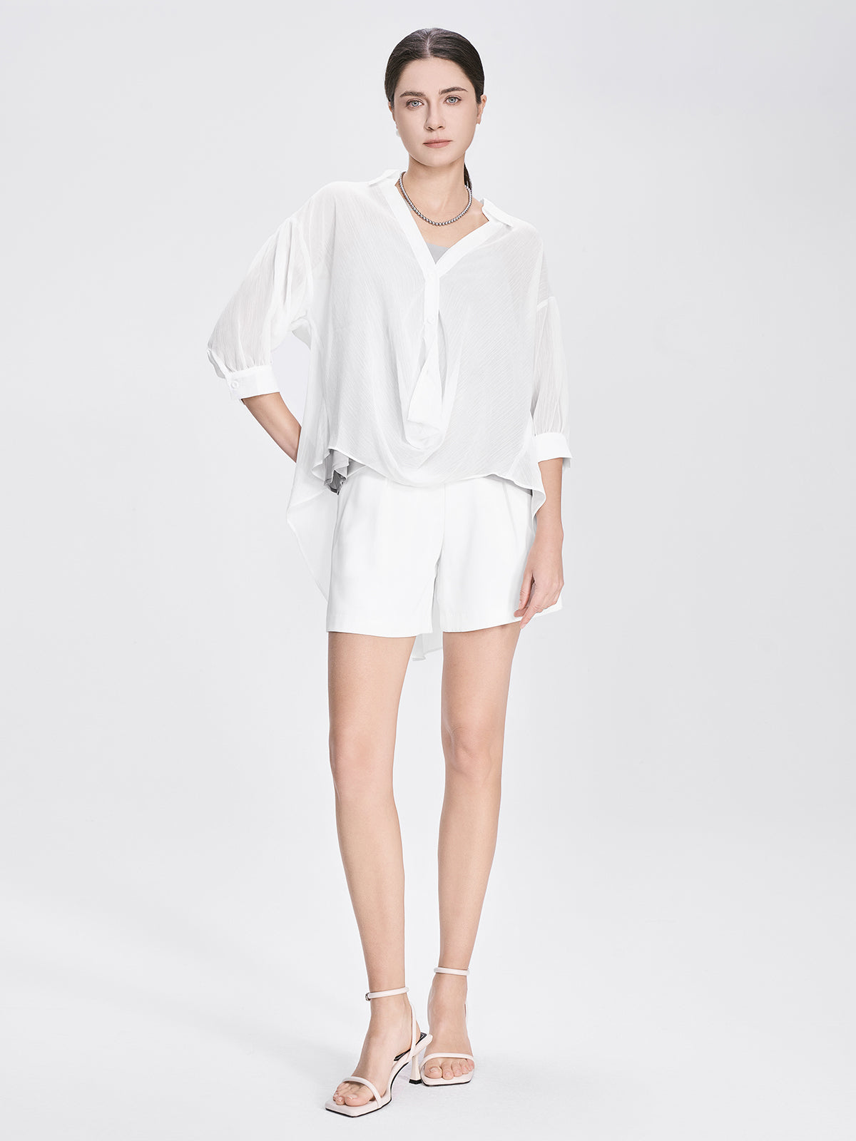 High-Low 2 Pieces Asymmetrical Blouse