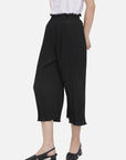 Pleated Wide-leg Cropped Trousers