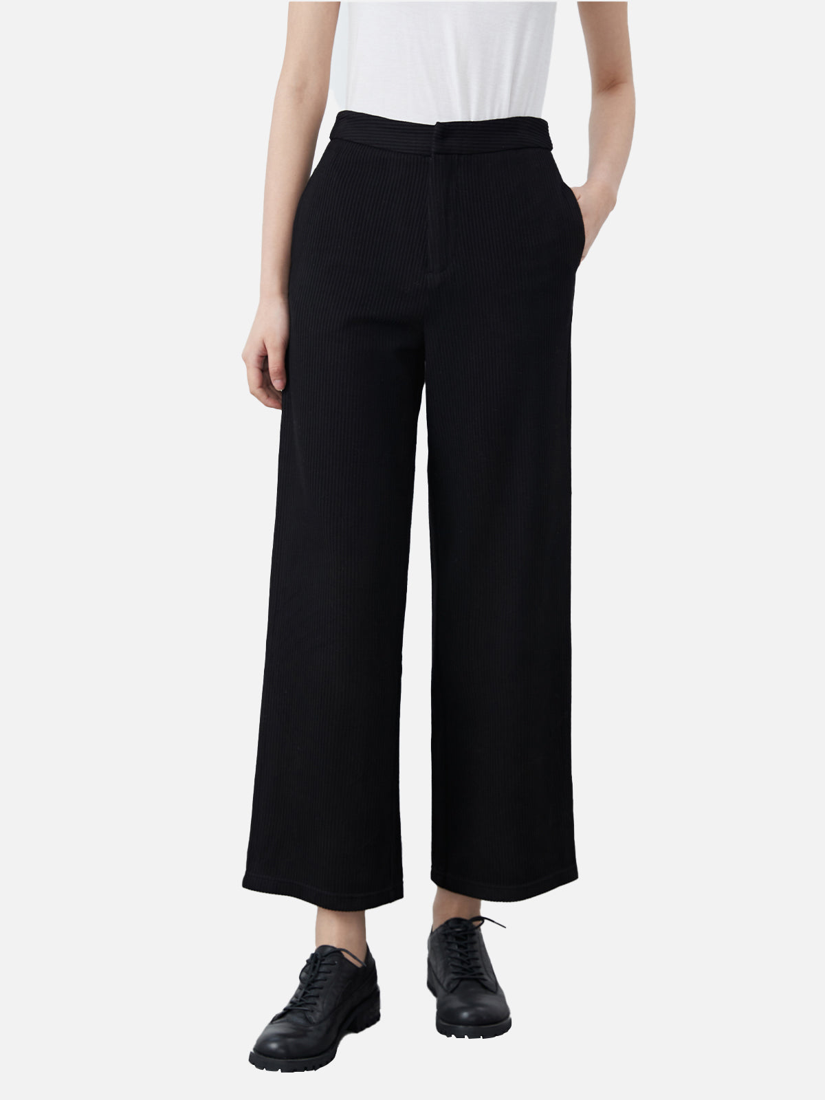 Striped Wide-Leg Trousers