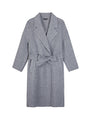 Dark Striped Knit Coat With Flat Collar