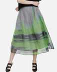 Airy Gauzy Green Tie-dye Skirt