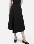 Fashionable patchwork irregular A-line long skirt