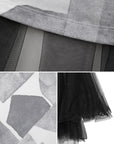 Transparentes, zweiteiliges, ärmelloses Slip-Kleid aus Netzstoff