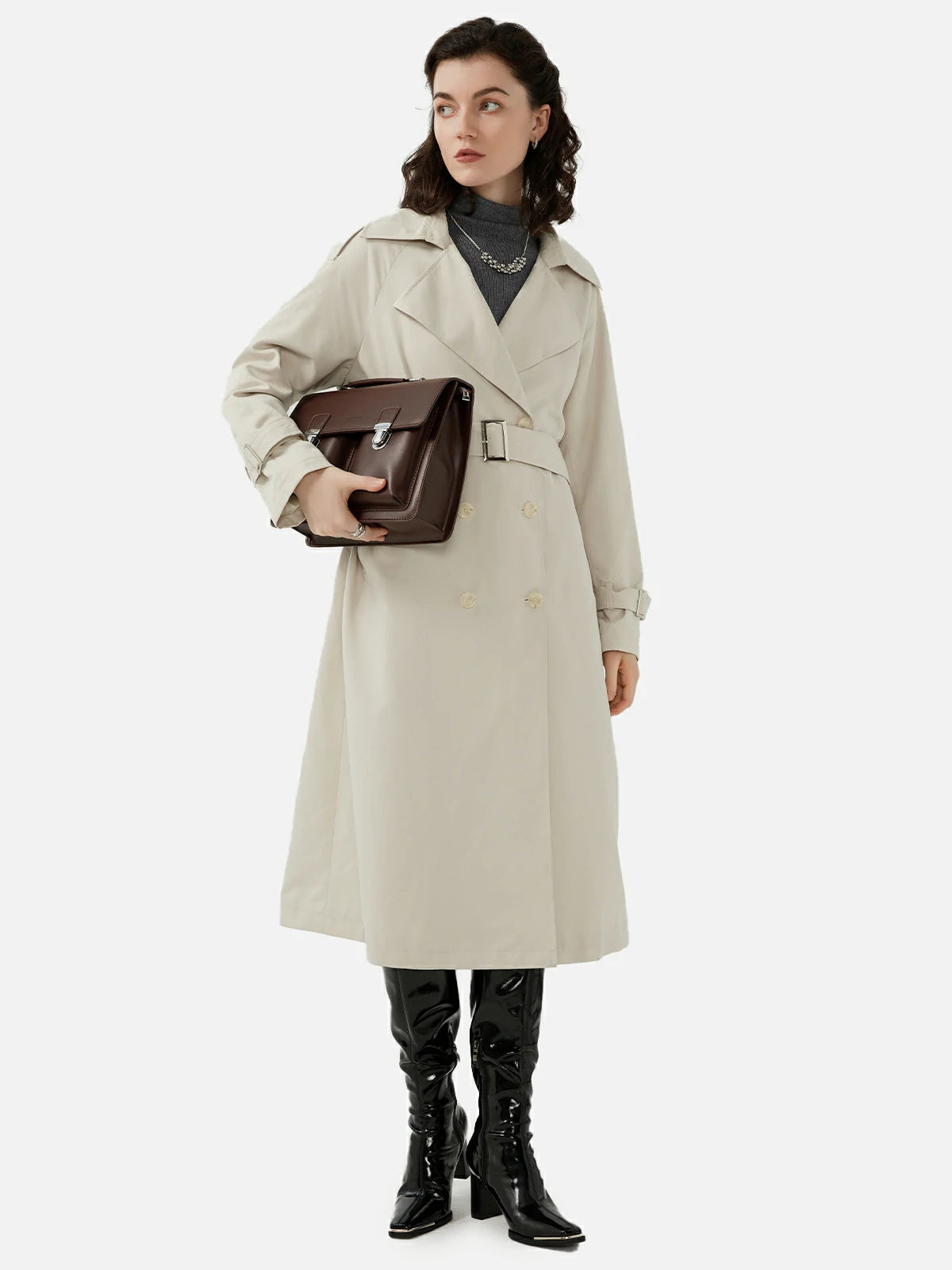 Double-Breasted Trench Coat – S·DEER