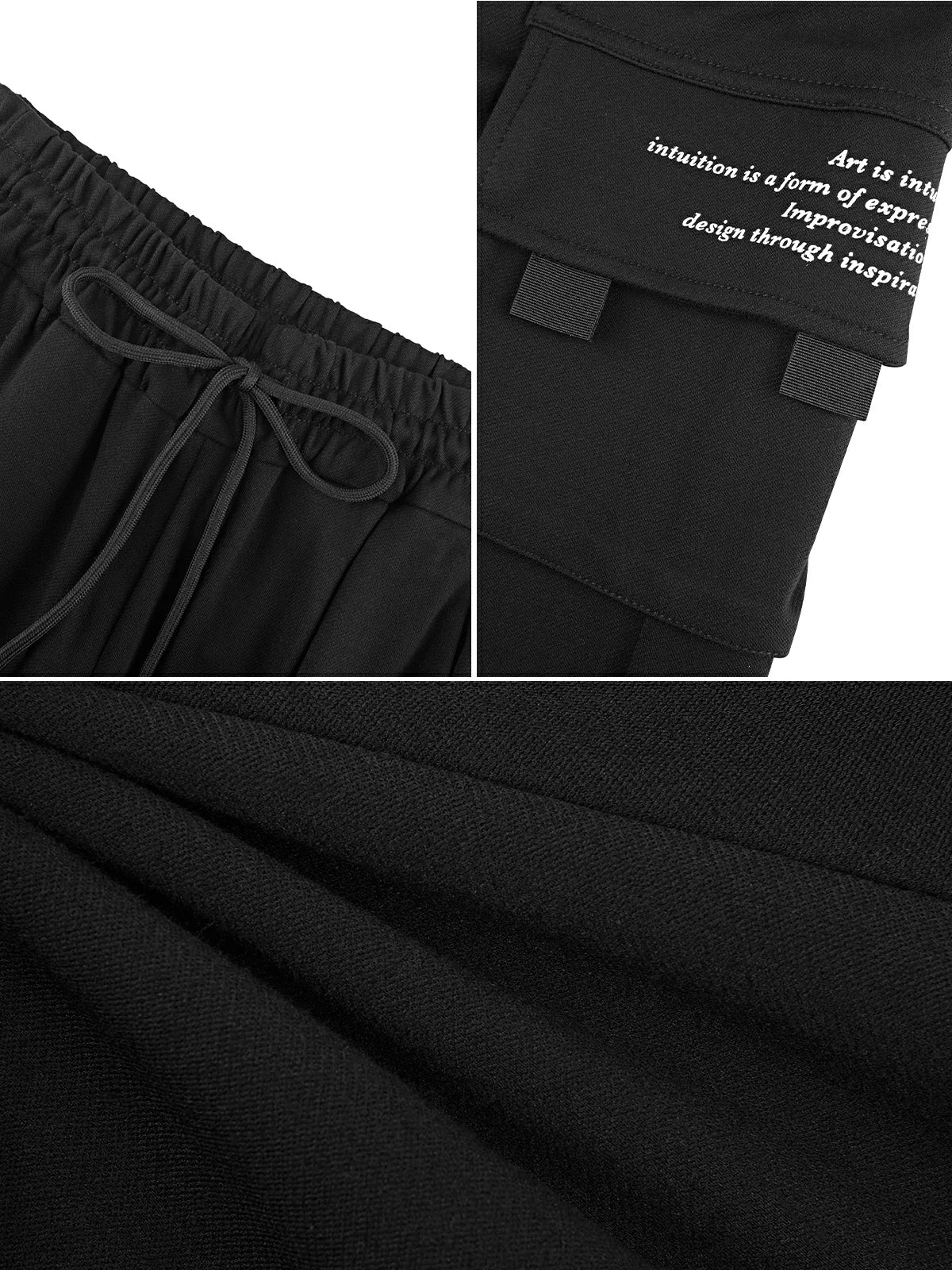Drawstring Printed Pockets Cargo Pants