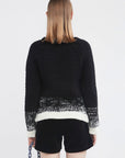 Round Neck Short Knitted Sweater With Crochet Flowers