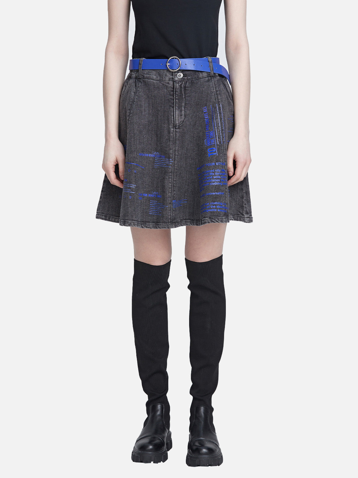 A-Line Denim Short Skirt