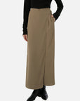 Women's casual clothing featuring elastic waist patchwork pocketed trousers