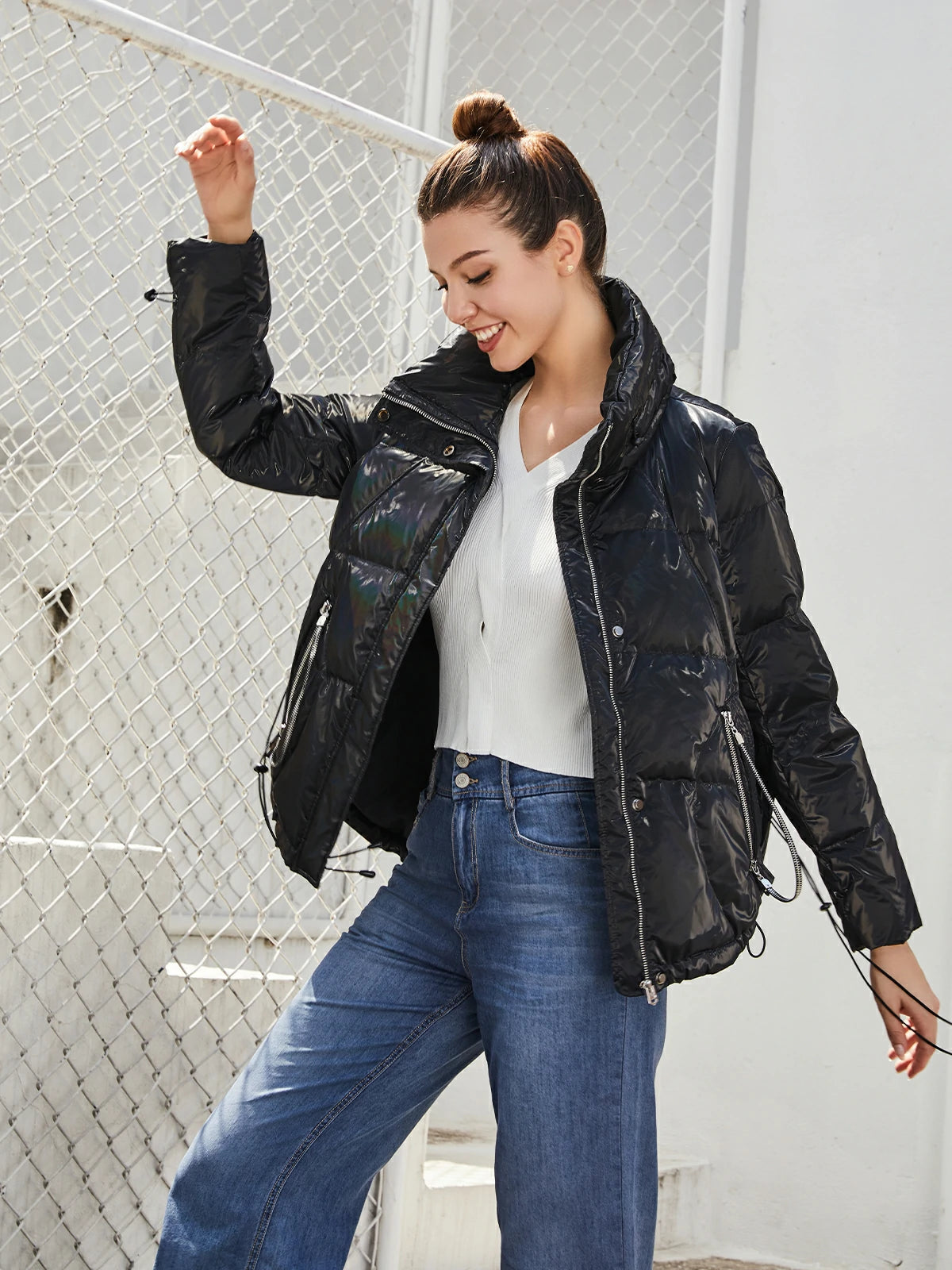 Down jackets in women's fashion