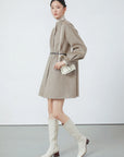 Bubble Sleeve Wool Coat for Comfort and Style: A fashionable choice for cold weather.