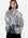 Contrast color printed high-neck hooded jacket