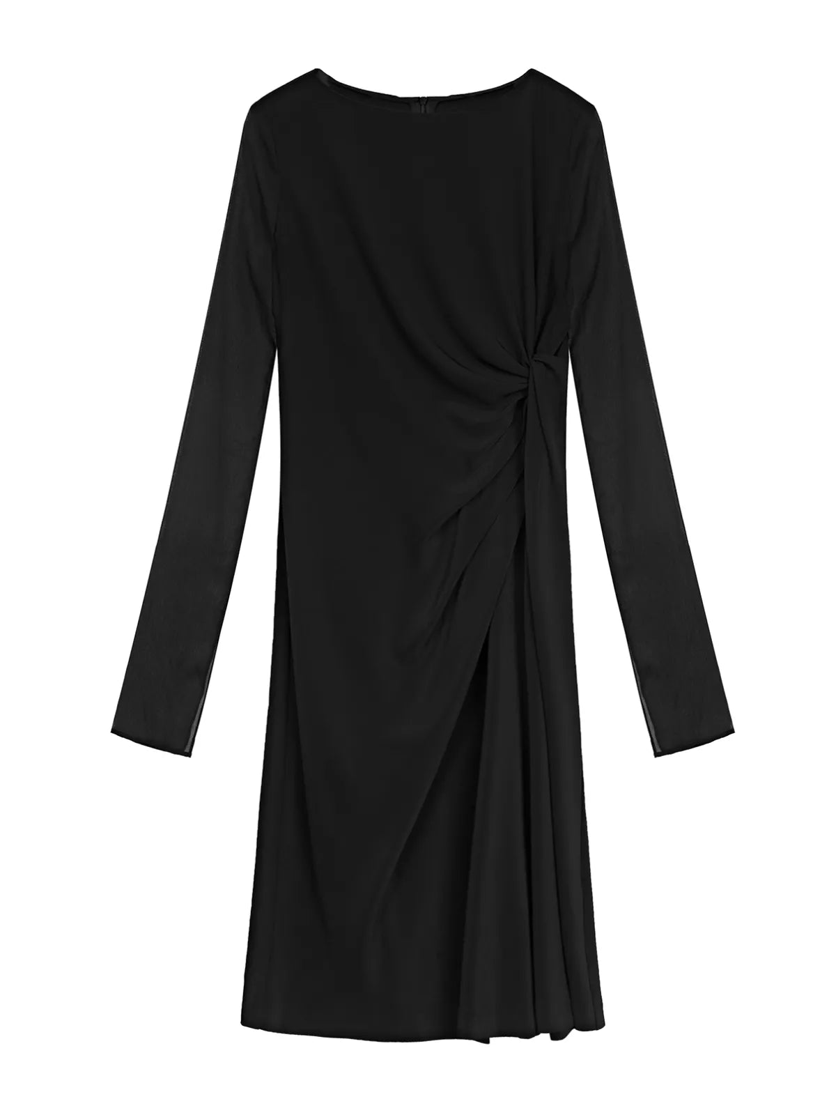 Round Neck Irregular Long Sleeve Dress