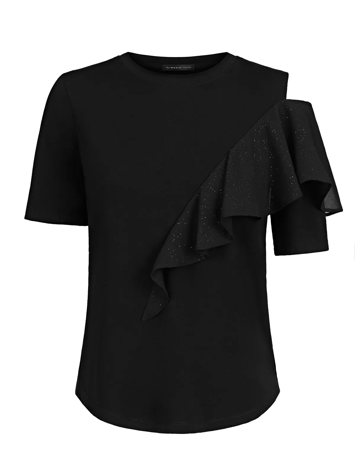 Asymmetrical Ruffle Short Sleeve T-shirt