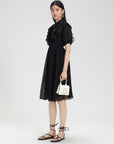 Tiered Ruffle Tulle Gown Shirtdress