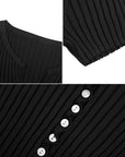 Short Sleeve Button-Up Knit Top