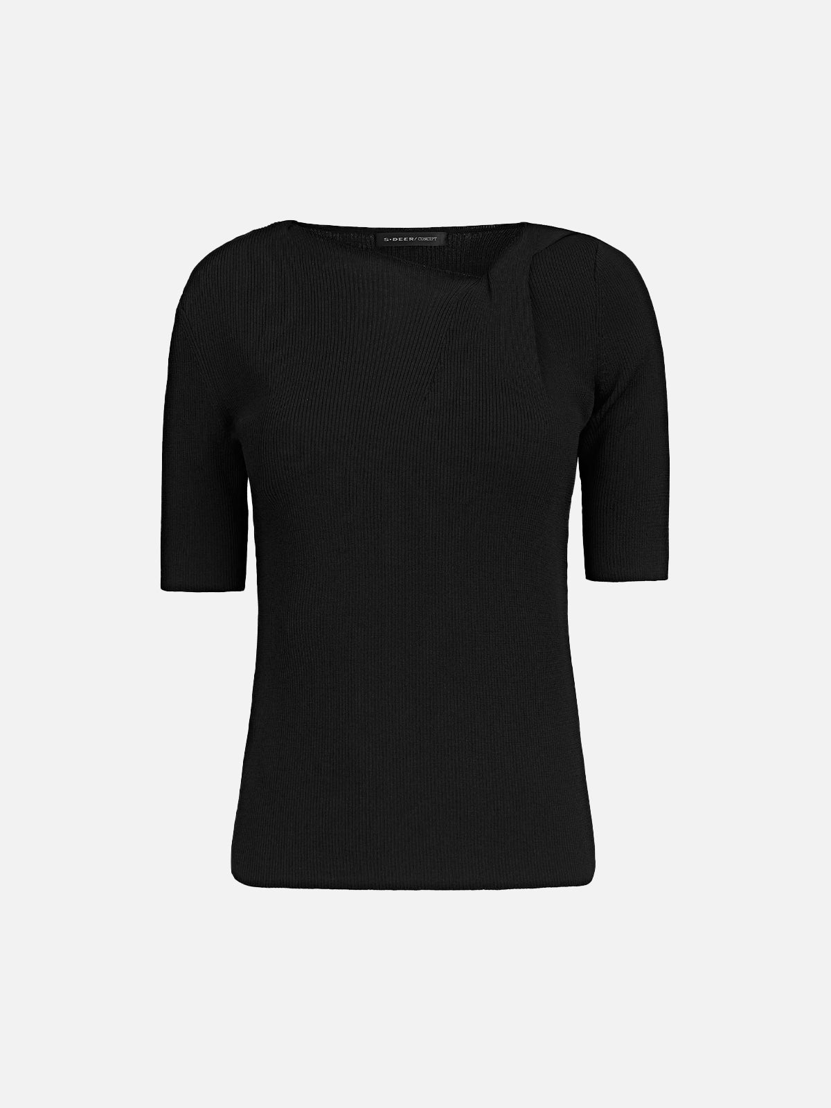 Asymmetric Neck Short Sleeve Top