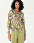 Floral Sequins Twisted Knot Shirt