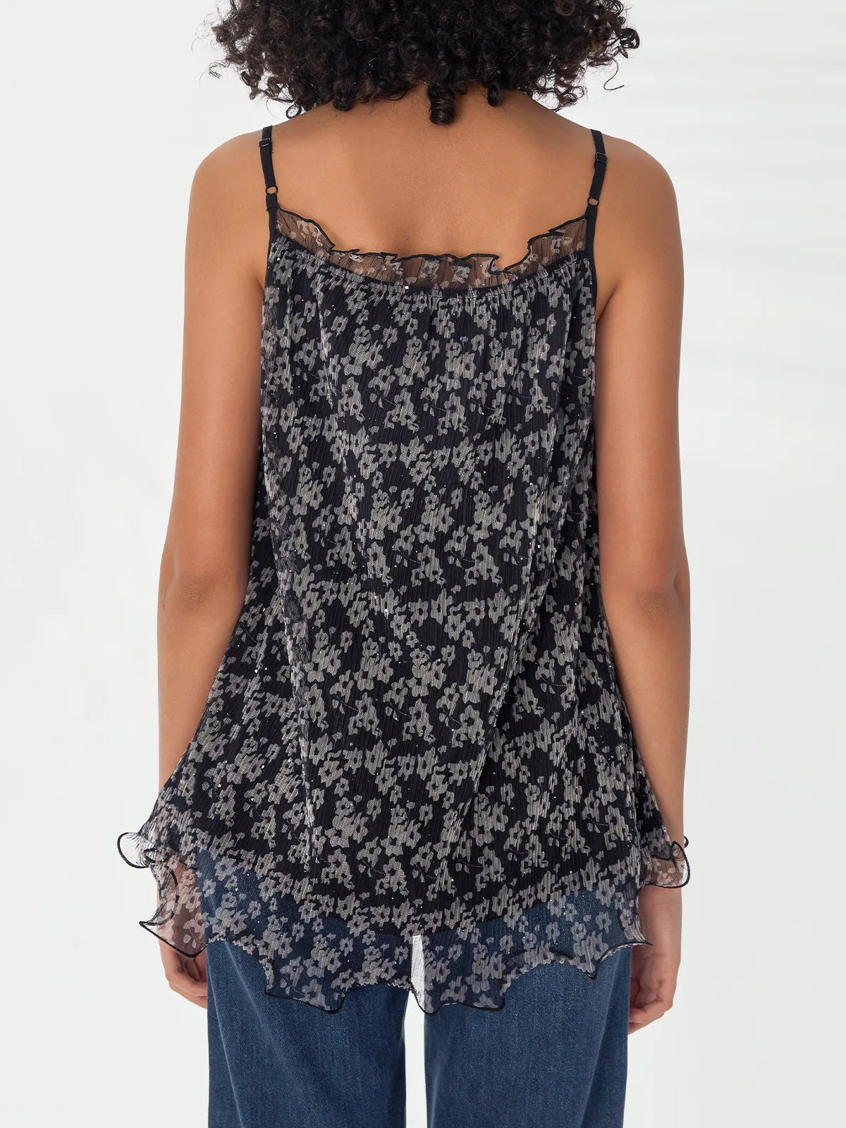 Lace Print Pullover Tank Top