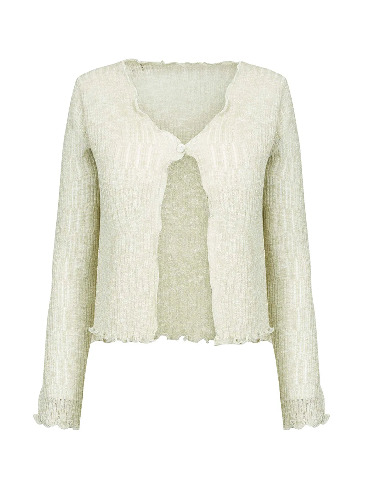 V-neck Texture Cardigan Sweater
