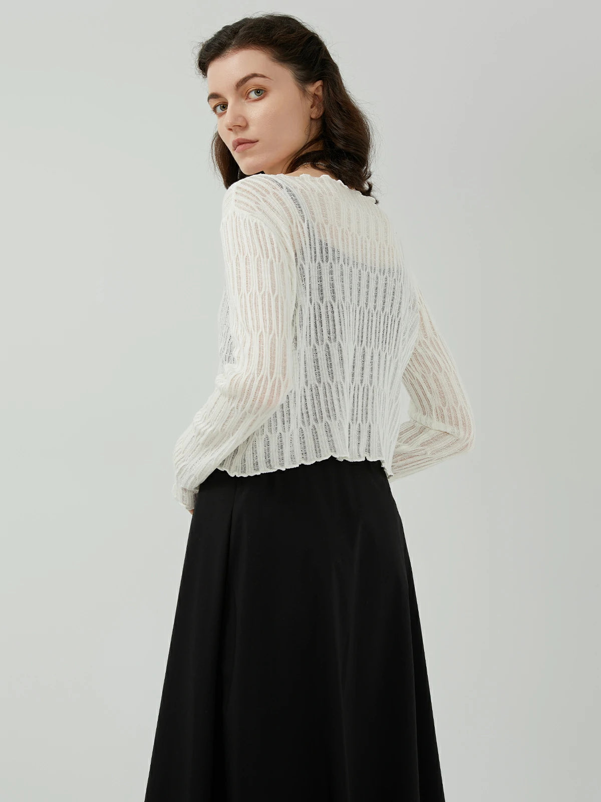 V-neck Texture Cardigan Sweater